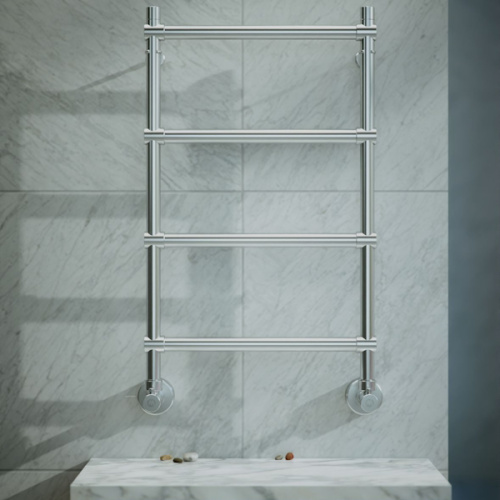 Полотенцесушитель водяной хром Margaroli Sole, лесенка, вертикальные, узкие - фото 4