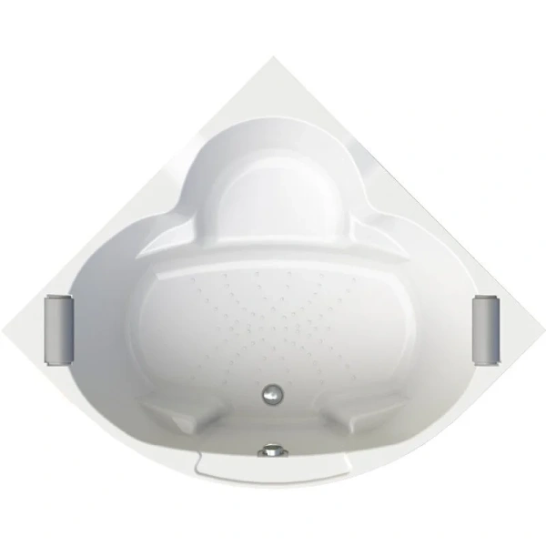 Гидромассажная ванна Радомир Сорренто 1-83-2-0-9-039, 130 x 130 см, рама-подставка, подголовник - 2 шт., фронтальный экран, сифон, слив-перелив автомат, гидромассаж Люкс хром КУ 500, белая - фото 2