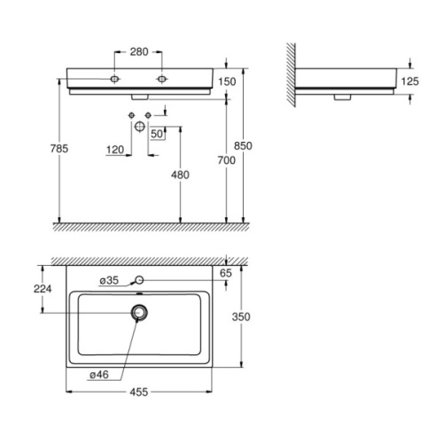 Раковина Grohe Cube Ceramic 3948300H - фото 3