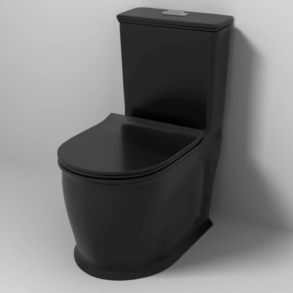 Унитаз компакт Grossman Retro черный матовый, безободковые, сиденье с микролифтом , с антивсплеском, компакт, низкие - фото 5