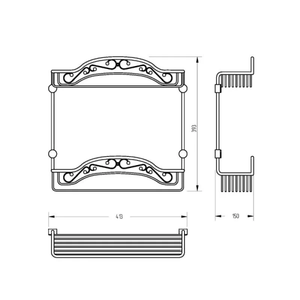 Решетка для ванной Migliore Complementi бронза, классические, ретро, декорированные - фото 2