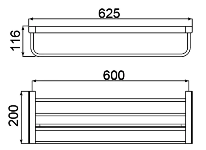 Полочка для ванной Timo Selene с полотенцедержателем, черная - фото 2