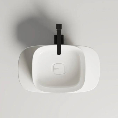 Раковина напольная Salini Oriente Totem белая матовая, полукруглая, моноблок - фото 5