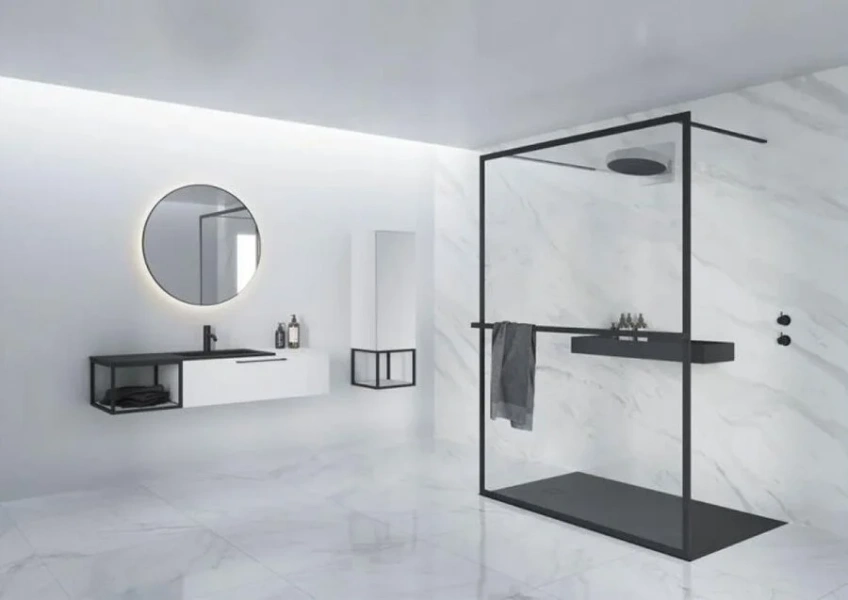 Душевая перегородка черная Riho Lucid GD401 120 см, другие - фото 3