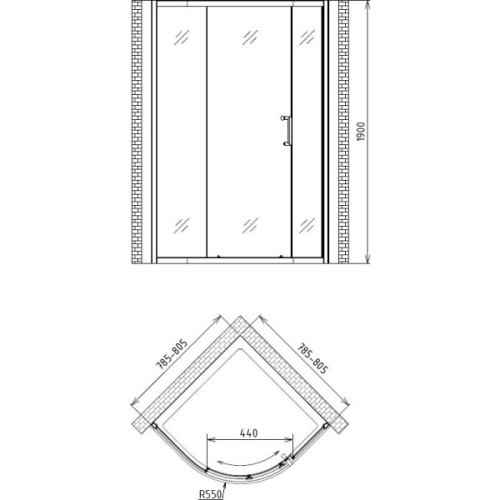 Душевой уголок Gemy Victoria 80x80 см профиль хром - фото 3