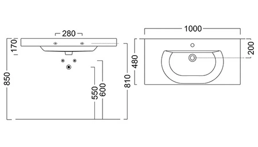 Раковина Kerama Marazzi Buongiorno 100 см с крепежом - фото 2