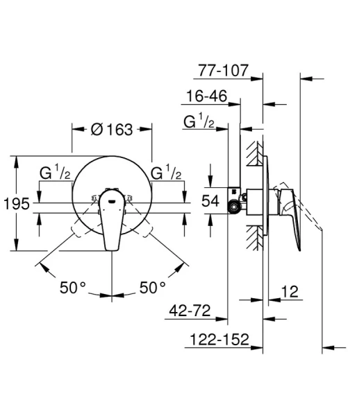Смеситель для душа Grohe BauEdge хром - фото 2