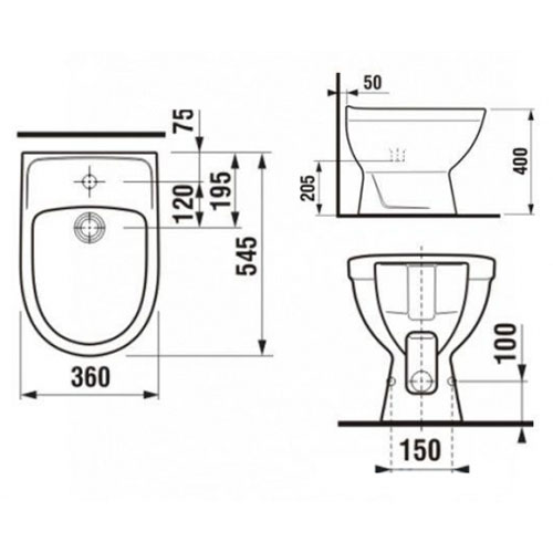 Биде напольное Jika Lyra Plus 8323810003041 - фото 2