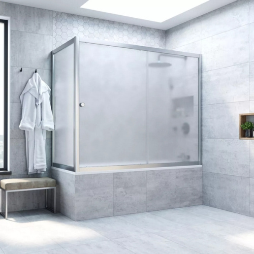 Душевая шторка на ванную стекло сатин Vegas-glass ZV+ZVF 170х90 10, стеклянные - фото 5