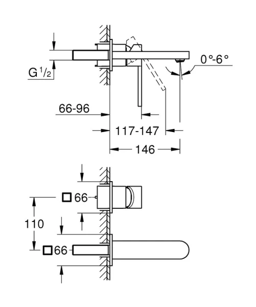 Смеситель для раковины встраиваемый Grohe Plus 29303003 - фото 2
