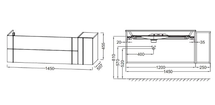 Тумба с раковиной Jacob Delafon Nouvelle Vague EB3038 145 см с двумя ящиками, в наличии, по запросу, нет в наличии - фото 2