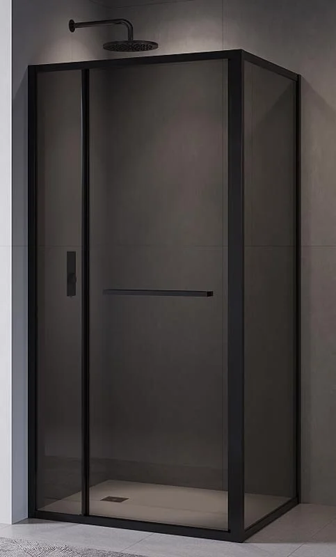 Душевой уголок RGW Leipzig LE-45-B 120x80 см профиль черный, стекло тонированное - фото 1