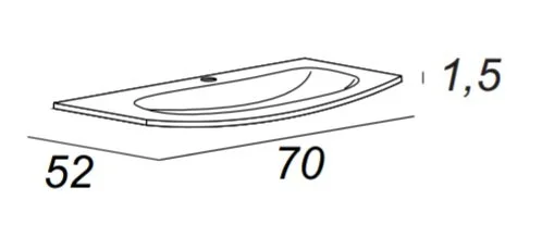 Раковина мебельная Cezares 70 см стеклянная, в наличии - фото 2