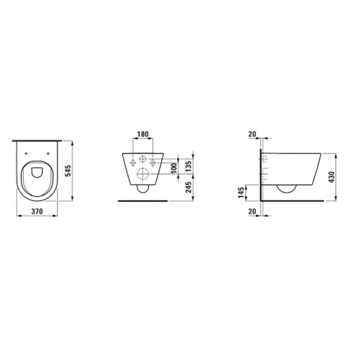 Унитаз подвесной Laufen Kartell черный c покрытием LCC - фото 2