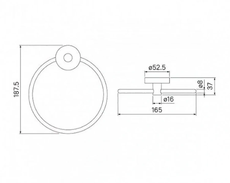 Полотенцедержатель IDDIS Sena кольцо - фото 2