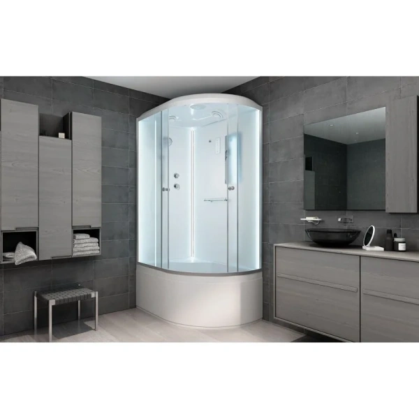 Душевая кабина Deto D 120х80 см правая, со стеклянными задними стенками - фото 8