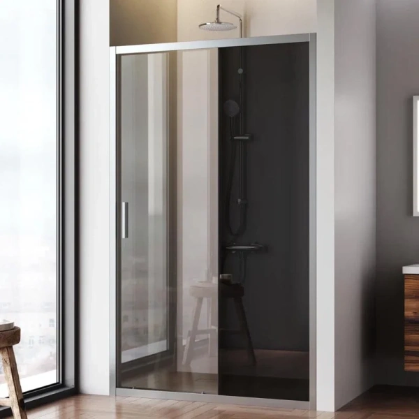 Душевая дверь в нишу AM.PM Gem Solo 120 см профиль хром стекло тонированное, раздвижные - фото 6