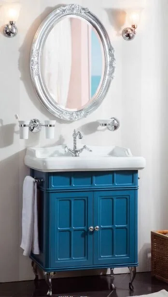 Тумба под раковину напольная Caprigo Borgo 60 см синяя, моноблок - фото 5