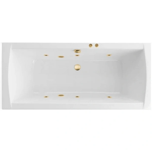 Ванна гидромассажная Excellent Aquaria Lux Soft 180 x 80 см, белый/золото, WAEX.AQU18.SOFT.GL - фото 1