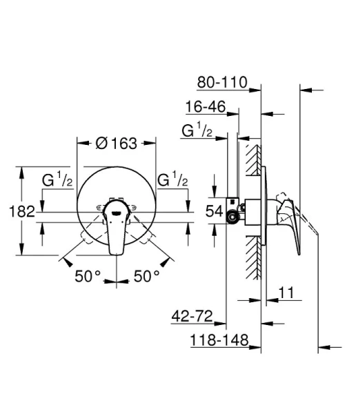 Смеситель для душа встраиваемый Grohe BauFlow 29112000 - фото 2