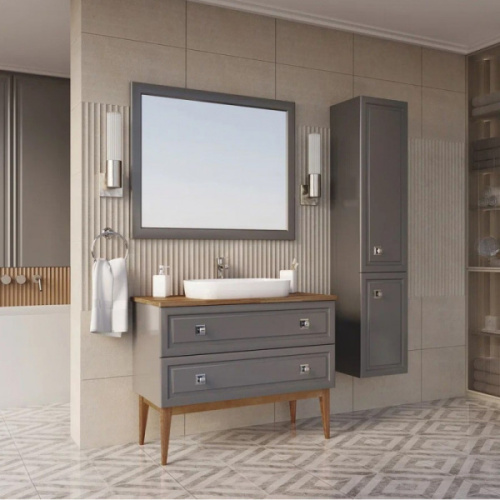 Зеркало ASB-Woodline Каталина 100 см серое - фото 3