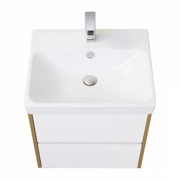 Тумба с раковиной подвесная Акватон Сканди 70 см белая/дуб рустикальный, подвесная, пристенная - фото 4