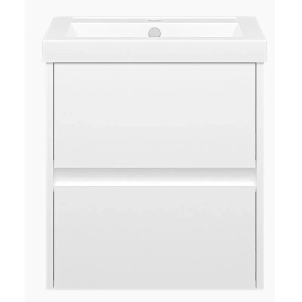 Тумба с раковиной подвесная Misty Алиса 50 см с ящиками