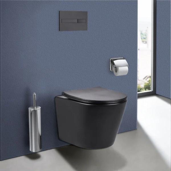 Унитаз подвесной Vincea Piatti черный матовый, без бачка, со скрытым бачком - фото 3