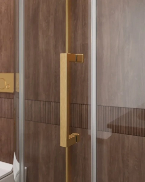 Душевой уголок Cezares Molveno 110х90 см прозрачное стекло профиль золото, раздвижные - фото 6