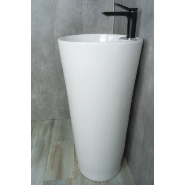 Раковина напольная GID Autonomo Nb131 40 см белая, круглой формы, моноблок - фото 5