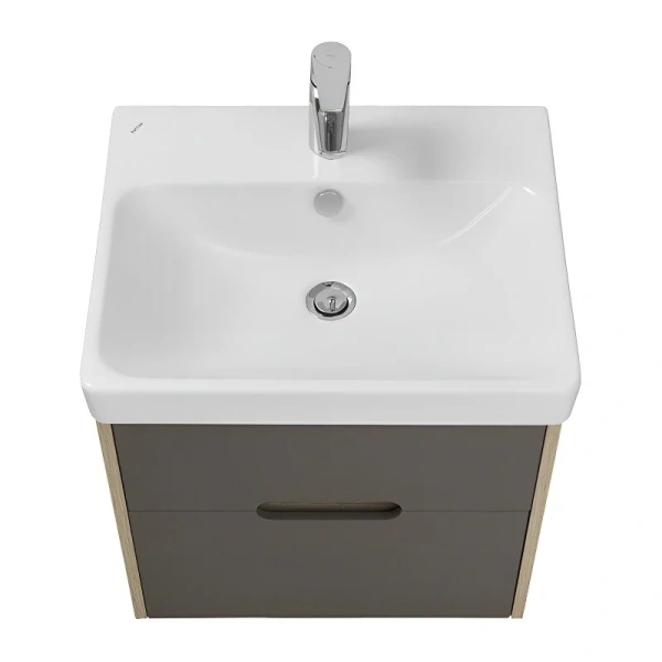 Тумба под раковину подвесная Акватон Оливия 55 см грей/дуб ойстер, 55 см - фото 6