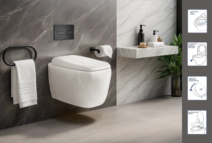 Унитаз подвесной Ceruttispa Romina безободковый - фото 3