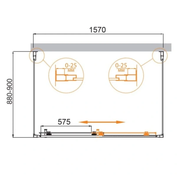Душевой уголок Cezares Molveno 160х90 см прозрачное стекло - фото 2