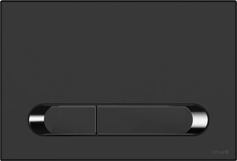 Клавиша смыва Cersanit Estetica черная с рамкой хром - фото 1