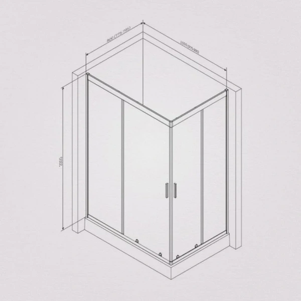 Душевой уголок Am.Pm Gem 100х80 см профиль черный - фото 2