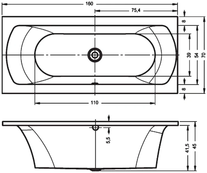 Ванна акриловая Riho Lima bb4200500000000 160х70 см - фото 2