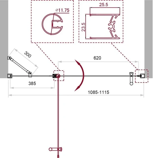 Душевая дверь в нишу BelBagno UNO 110 см стекло прозрачное - фото 2