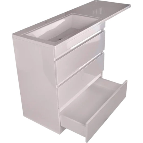 Тумба под раковину напольная Style Line Даллас 77 см белая, моноблок, для стиральной машины - фото 5