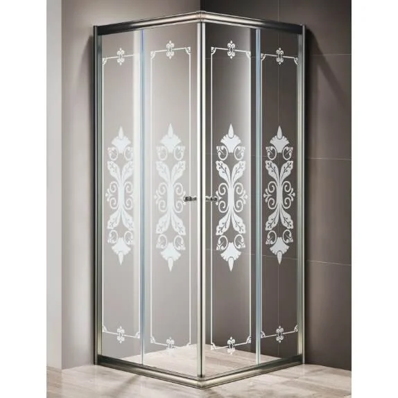 Душевой уголок Cezares Giubileo 80х80 см стекло прозрачное с узором профиль хром - фото 1
