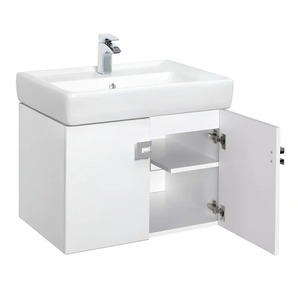 Тумба с раковиной подвесная Акватон Оптима 1A124101OP 70 см с двумя распашными дверцами - фото 4