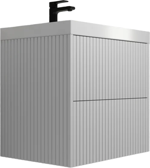 Тумба под раковину подвесная Style Line Стокгольм 60 см белый рифленый софт, окрашенные, декорированные - фото 9