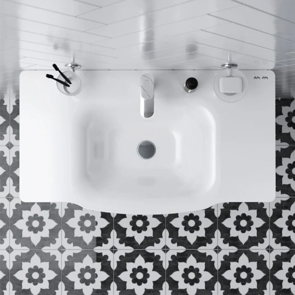 Тумба под раковину напольная AM.PM Like 80 см 2 ящика белый глянец - фото 4