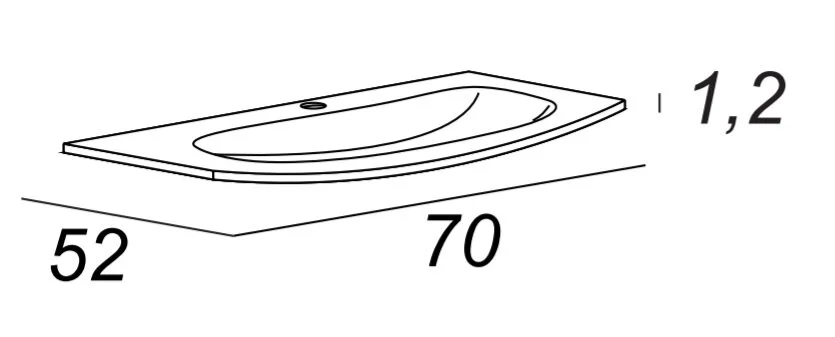 Раковина мебельная Cezares Sting 70 см из искусственного мрамора, в наличии - фото 2