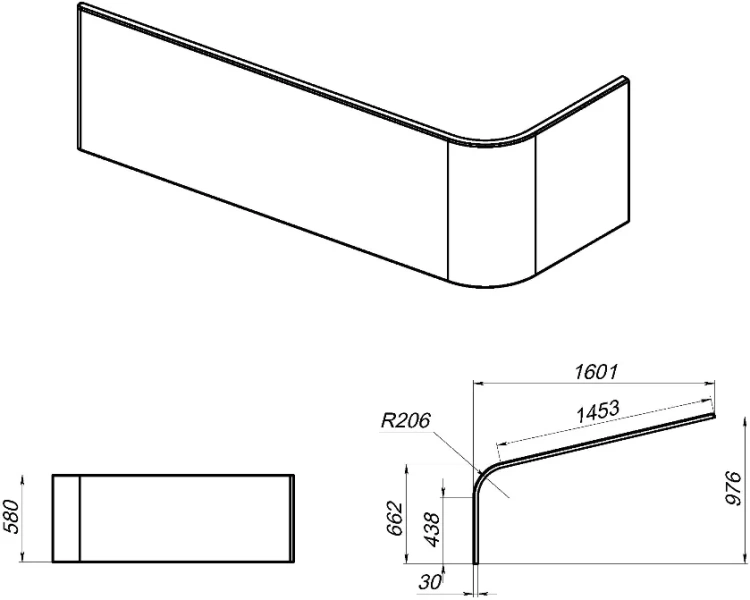 Фронтальная панель Am.Pm Spirit 160 см белая index_2 - фото 5