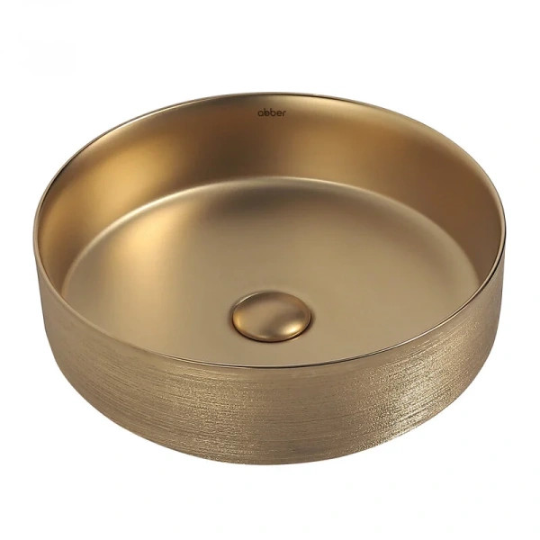 Раковина Abber Bequem 40 см золото матовое - фото 1