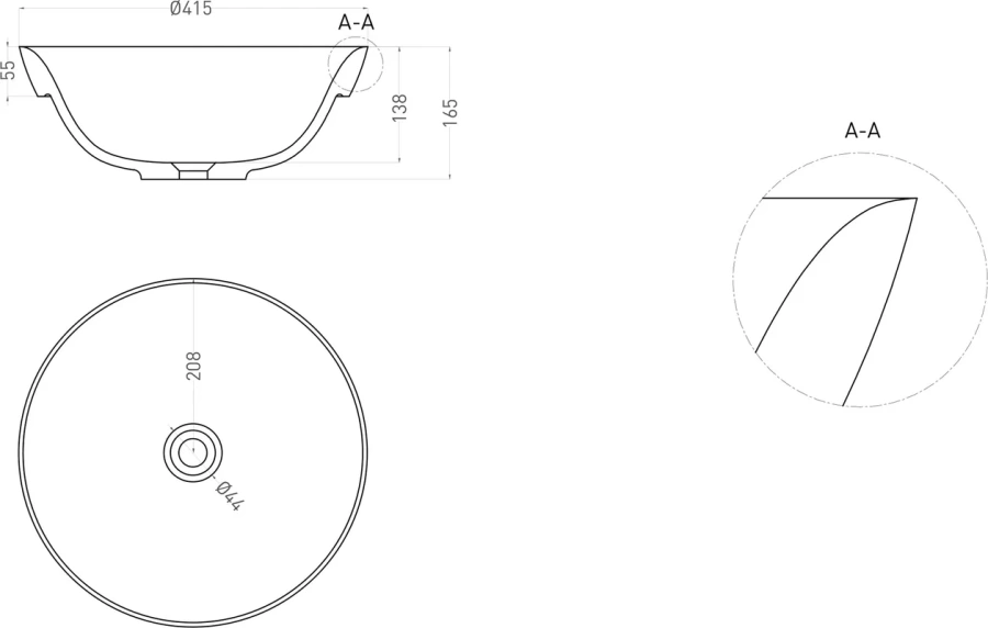 Раковина Salini Marea 03 41 см покраска снаружи по RAL - фото 3
