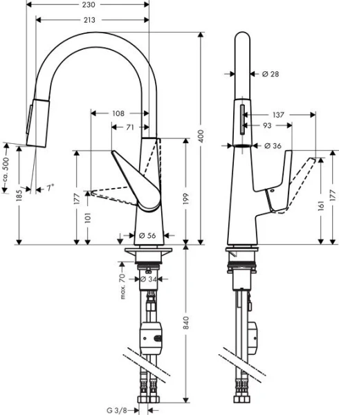 Смеситель для кухни Hansgrohe Talis S хром, для кухни - фото 2
