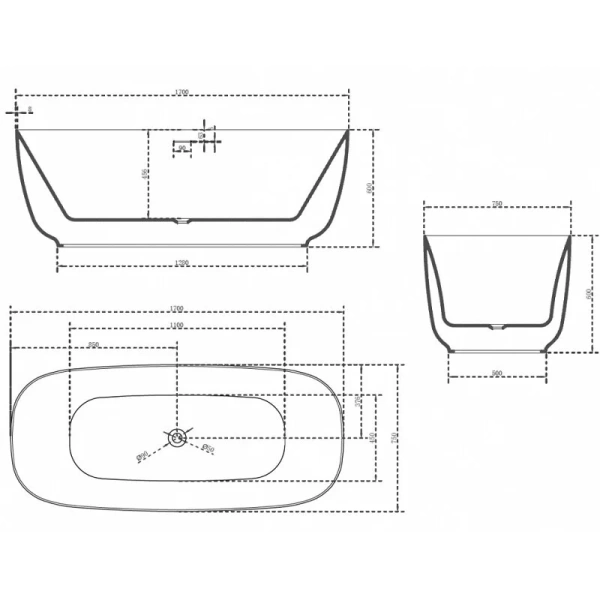 Акриловая ванна Abber 170х75 см отдельностоящая, акриловые - фото 2