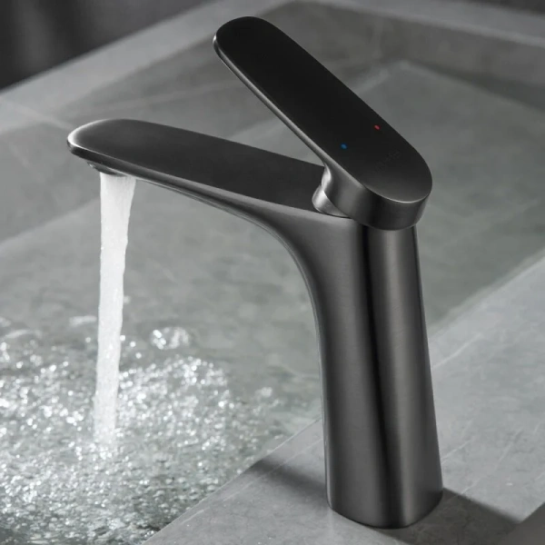 Смеситель для раковины Black&White Universe оружейная сталь, с 1 монтажным отверстием - фото 7