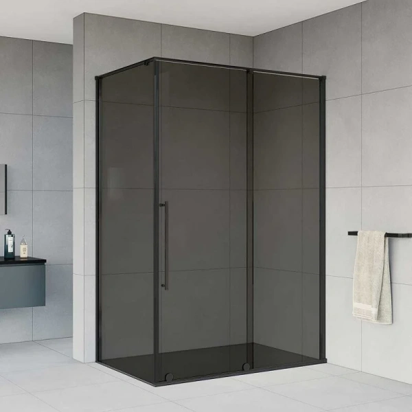 Душевой уголок Vincea Arno 150х90 см профиль черный стекло тонированное - фото 1